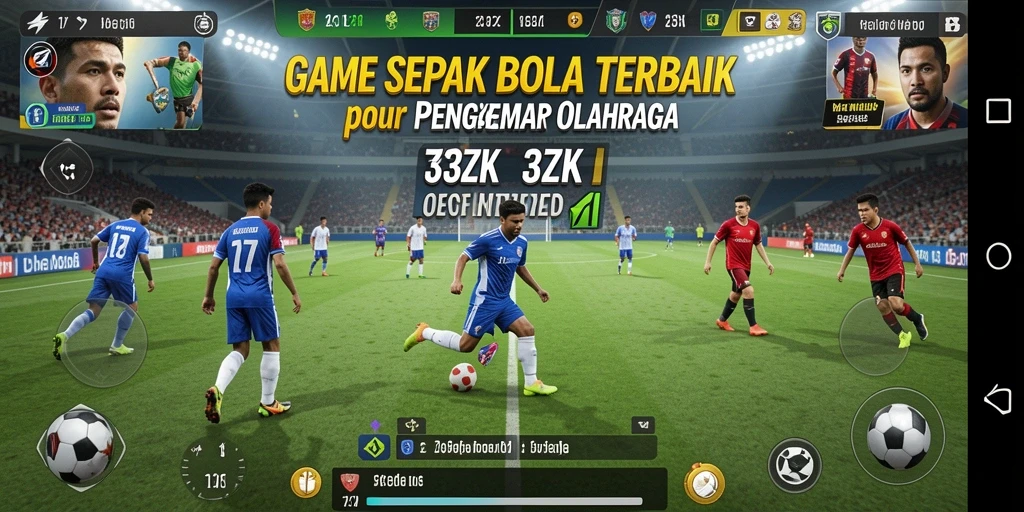 Tampilan gameplay <strong>33ZK</strong> dengan aksi sepak bola seru di lapangan.