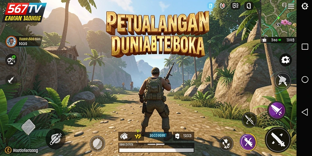 Tangkapan layar gameplay 567TV yang menunjukkan petualangan Open World.