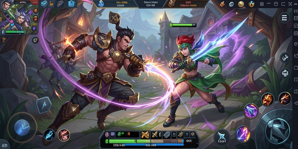 Screenshot gameplay 66K dengan pertarungan seru dan karakter dinamis.