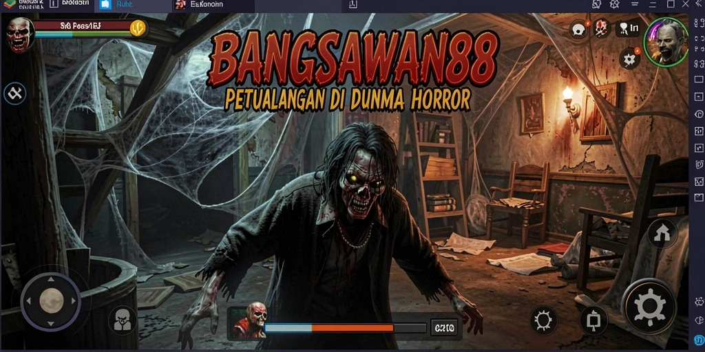 Screenshot gameplay menampilkan karakter utama dalam suasana kelam dan menegangkan.