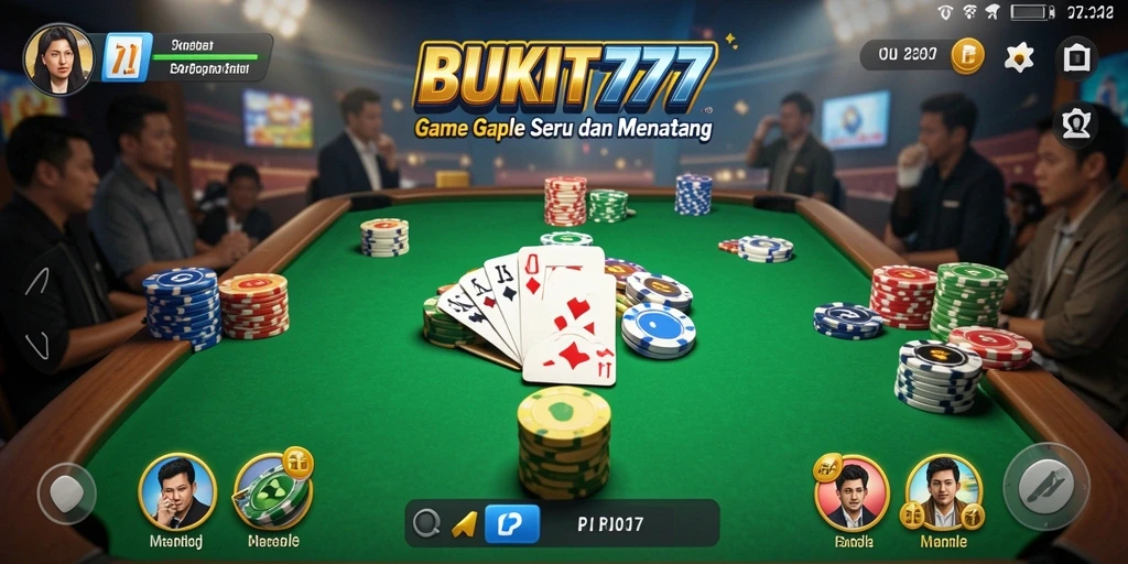 Screenshot utama BUKIT777 menampilkan gameplay Gaple yang seru.