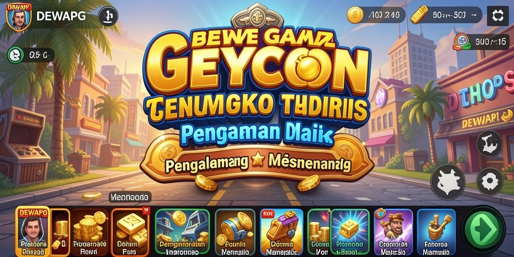 Tampilan gameplay menarik dari DEWAPG dengan berbagai aktivitas Tycoon.