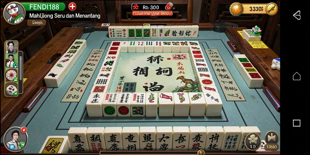 Screenshot gameplay FENDI188 menunjukkan keseruan permainan Mahjong.