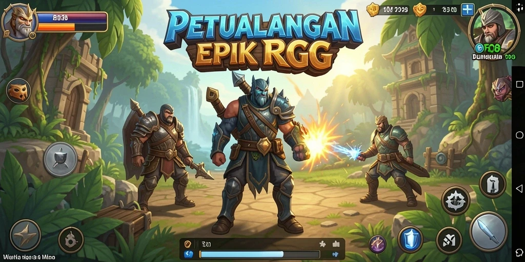 Tampilan gameplay RPG yang mendebarkan di FO8 saat menjelajahi dunia fantasi.