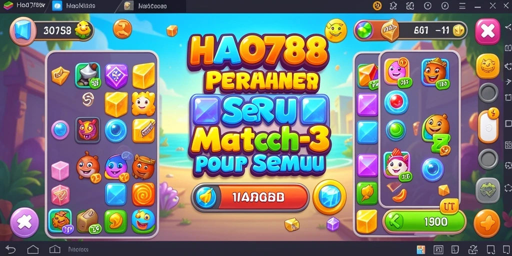 Gameplay seru HAO788 dengan tantangan Match-3 yang menarik.