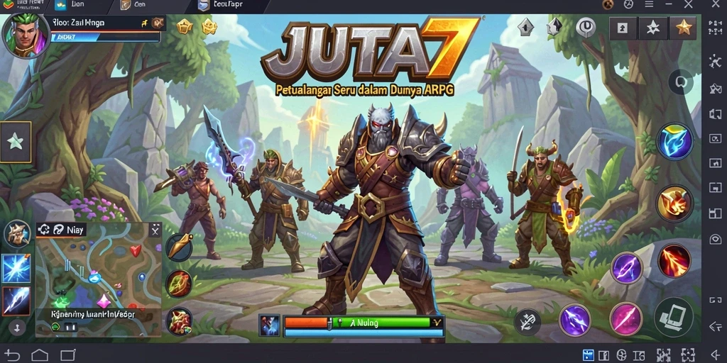 Screenshot gameplay ARPG yang menunjukkan pertempuran epik dan eksplorasi dunia.