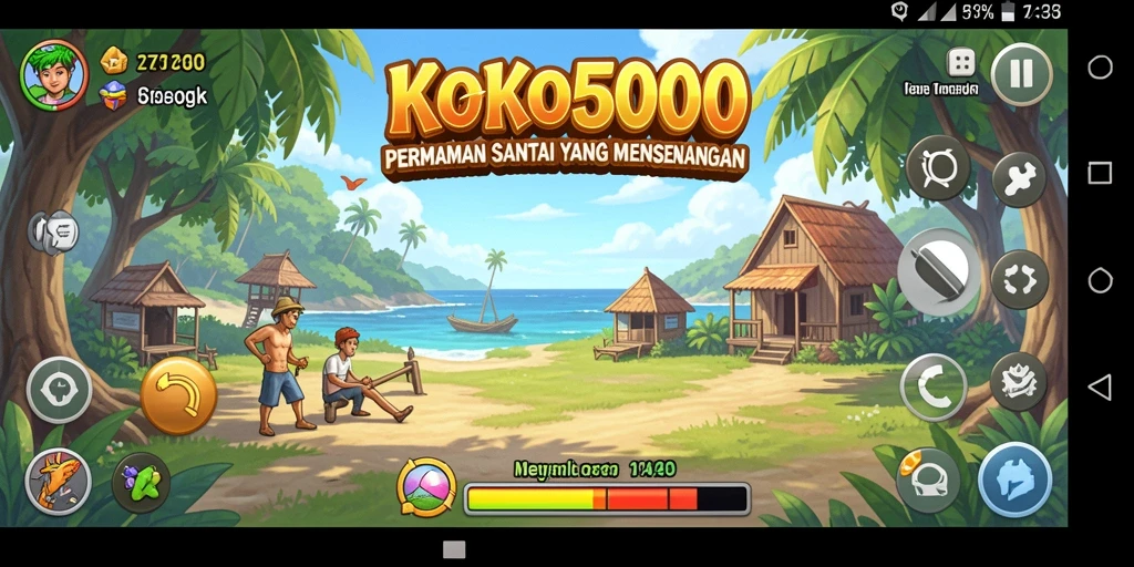 Screenshot utama KOKO5000 menampilkan gameplay yang penuh warna dan menarik.