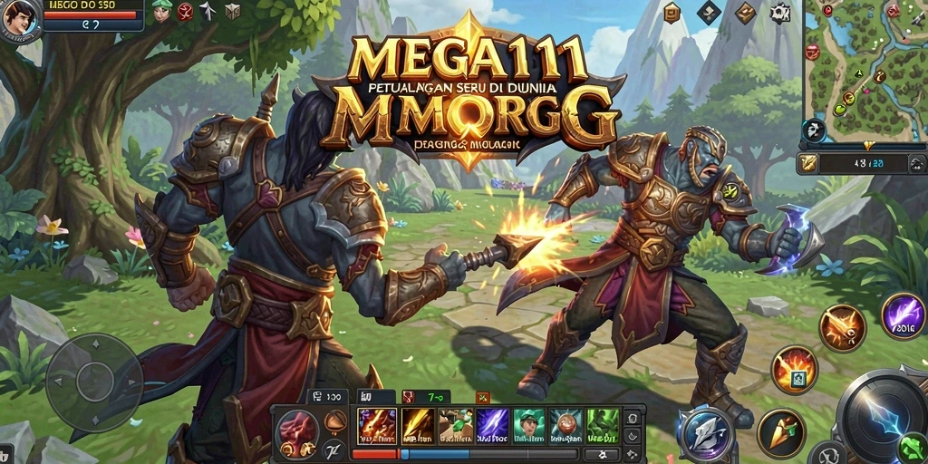 Tampilan gameplay menarik dari MEGA111 dalam dunia MMORPG.
