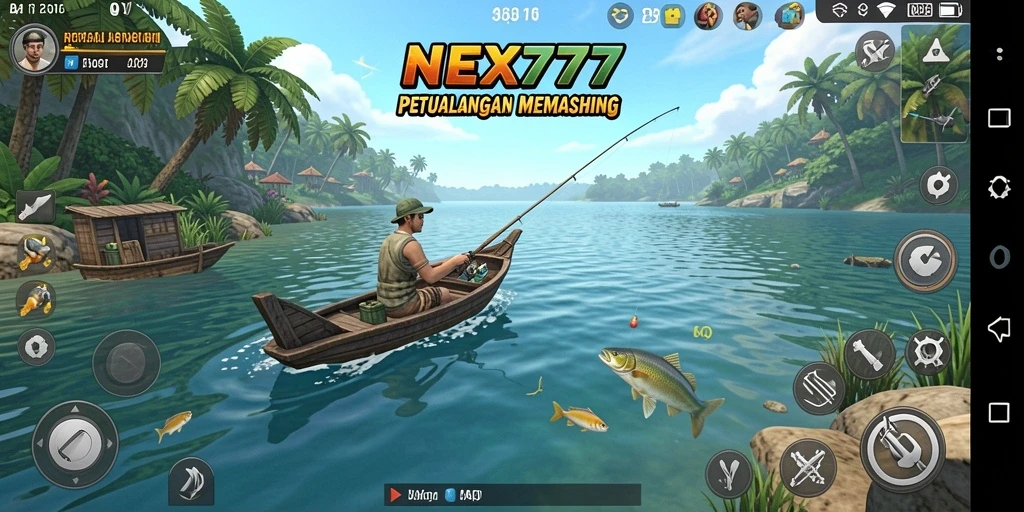 Tangkapan ikan menakjubkan dalam NEX777 saat gameplay memancing yang mendebarkan.
