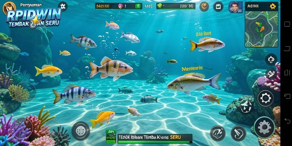Gameplay RPIDWIN dengan aksi menembak ikan yang seru