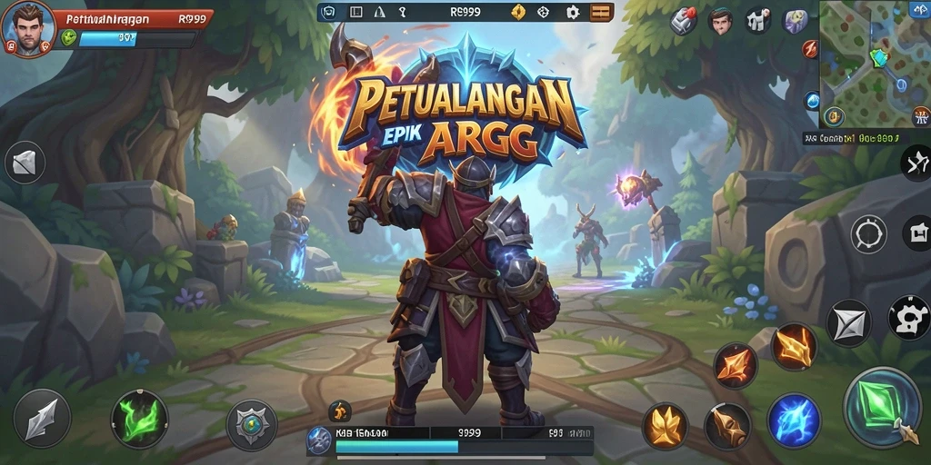Screenshot gameplay menunjukkan pertempuran epik dalam RR999.