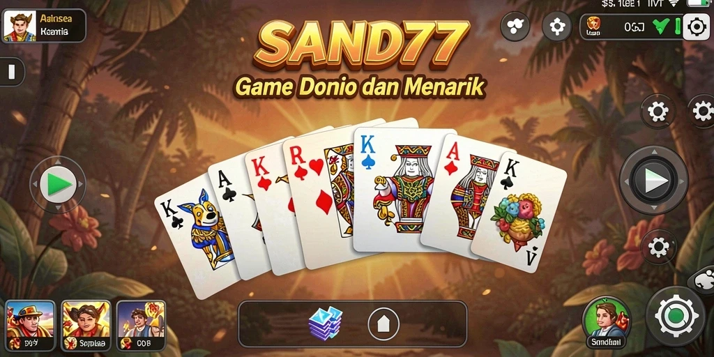 Tampilan menarik dari gameplay Domino di SAND77.