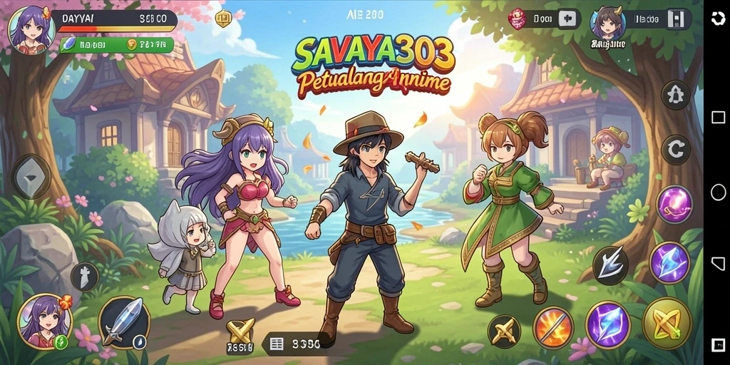 Tampilan menawan dari gameplay SAVAYA303 menunjukkan karakter-karakter anime yang dinamis.
